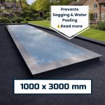 1000x3000mm Fixed Flat Roof Skylight | Frameless Triple Glazed Glass Rooflight | 0.9 U-Value | KingsView