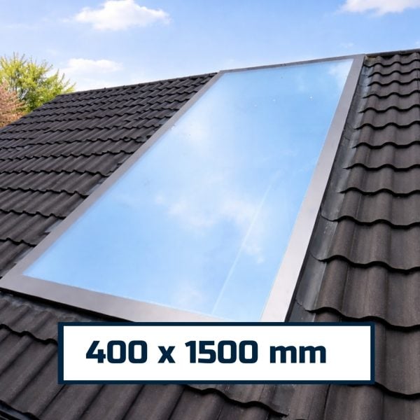 400x1500mm Pitched Roof Window (6°-45°) | Fixed Triple Glazed Skylight | 0.9 U-Value | KingsView