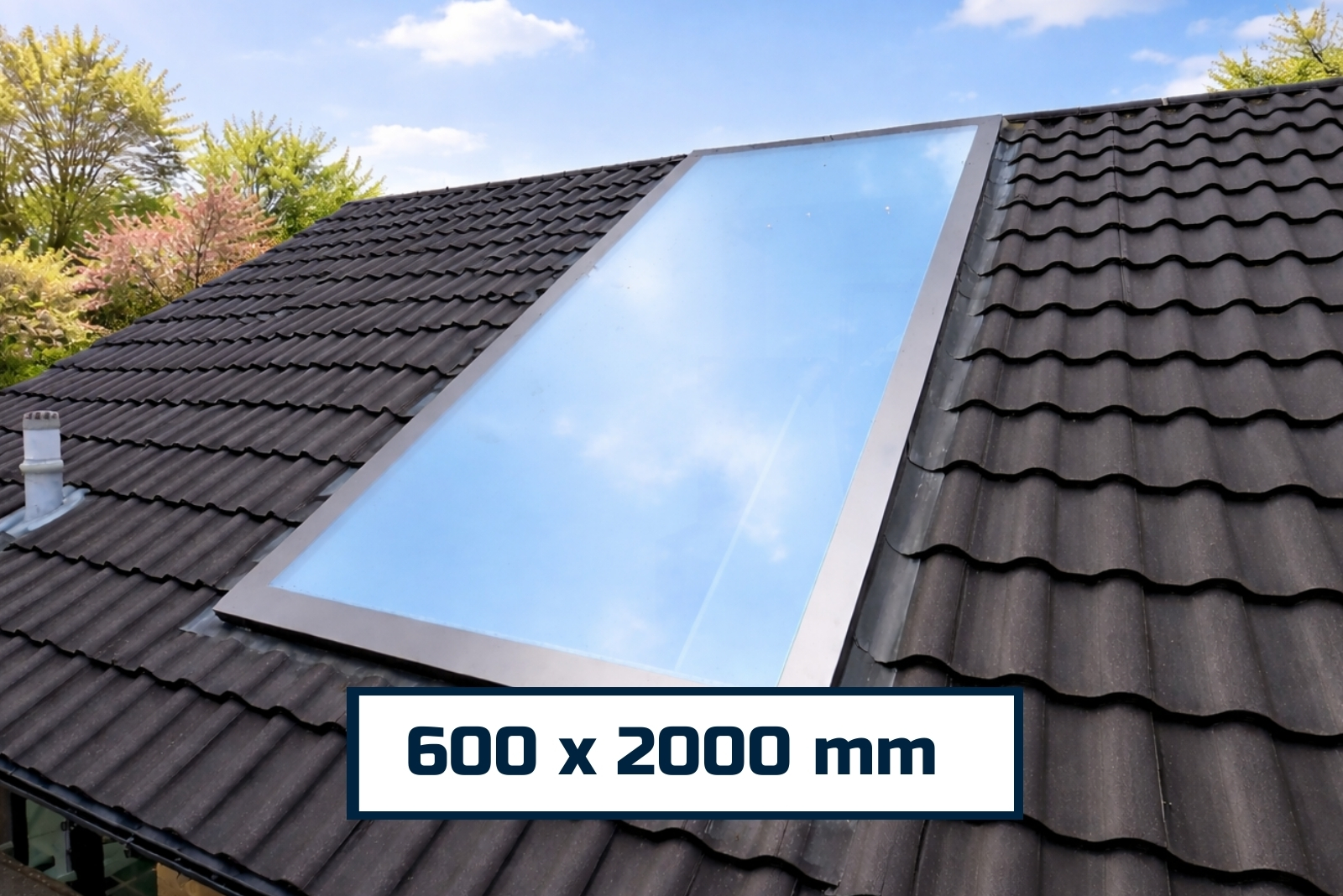 pitched-roof-skylights-rev2-product-image-new-600-x-2000-mm 600x2000mm Pitched Roof Window (6°-45°) | Fixed Triple Glazed Skylight | 0.9 U-Value | KingsView - Image 1