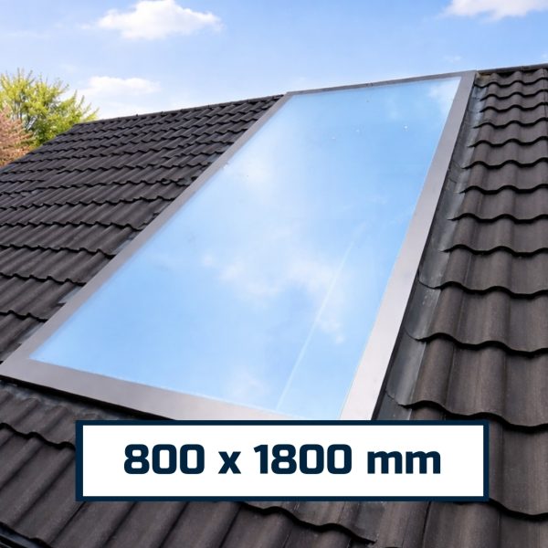 800x1800mm Pitched Roof Window (6°-45°) | Fixed Triple Glazed Skylight | 0.9 U-Value | KingsView