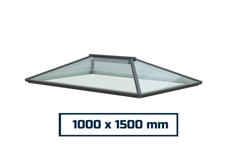 contemporary roof lantern 1000 x 1500 mm slim frame double glazed glass skylight