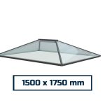 1500x1750mm Contemporary Roof Lantern | Slimline Aluminium Skylight | Flat Roof | KingsView