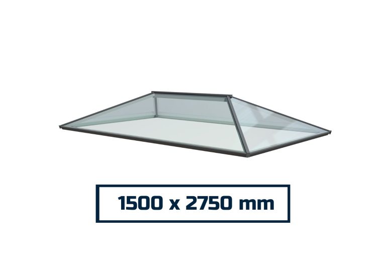 large contemporary roof lantern 1500 x 2750 mm double glazed skylight system