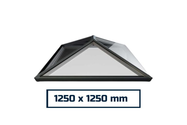 square skylight lantern 1250 x 1250 mm double glazed glass roof system with minimal frame