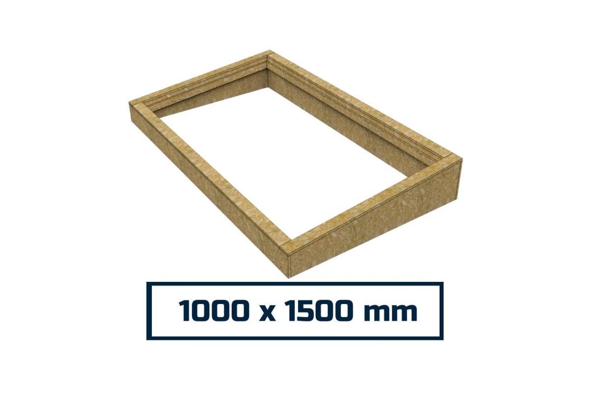 Inclined Insulated Upstand for Flat Roof Skylight 1000 x 1500 mm - Image 1