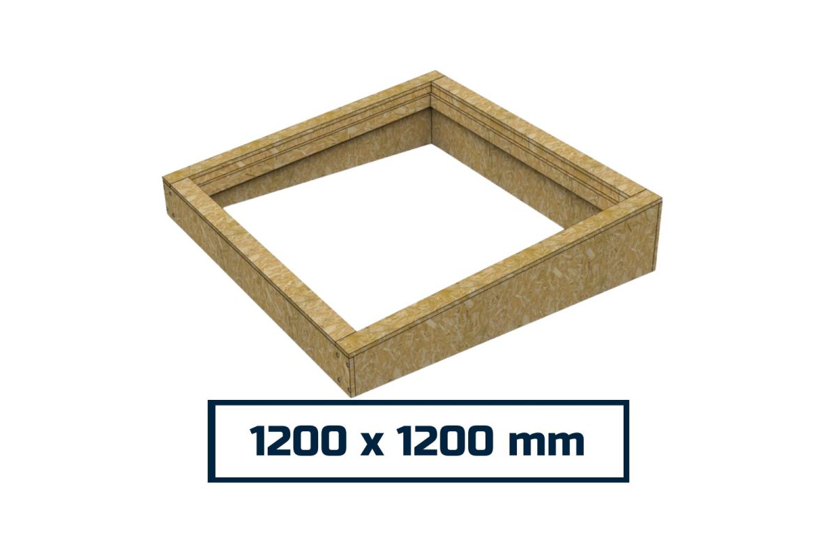 Inclined Insulated Upstand for Flat Roof Skylight 1200 x 1200 mm - Image 1