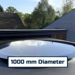 Frameless Round Skylight 1000 mm Diameter, Fixed, Frameless, Triple Glazed, UV 0.9