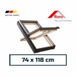 Roto Pitched Roof Skylight Center-Pivot 74 x 118 cm Natural Timber