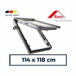 Roto Pitched Roof Skylight Top-hung 114 x 118 cm White Painted Timber