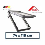 Roto Pitched Roof Skylight Top-hung 74 x 118 cm White Painted Timber