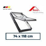 Roto Pitched Roof Skylight Top-third Pivot 74 x 118 cm White Painted Timber