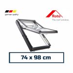 Roto Pitched Roof Skylight Top-third Pivot 74 x 98 cm White Painted Timber