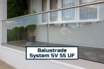 Bespoke Side Mount Glass Balustrade | SV55 UF Fixed Handrail | Custom Sizes | KingsView