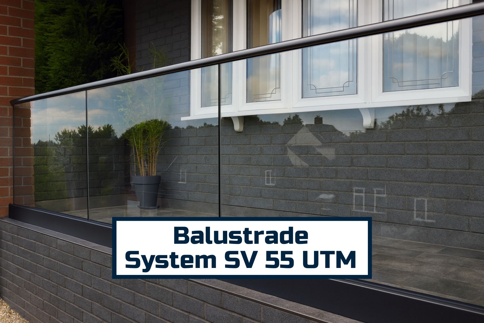 top_mount_balustrade_system_SV_55_UTM_with_fixed_handrail_product Bespoke Base Mount Glass Balustrade | SV55 UTM Fixed Handrail | Custom Sizes | KingsView - Image 1