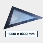 Frameless Triangular Skylight 1000 x 1000 mm, Fixed, Frameless, Triple Glazed, UV 0.9