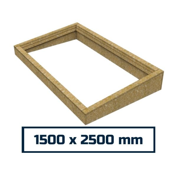 Inclined Insulated Upstand for Flat Roof Skylight 1500 x 2500 mm