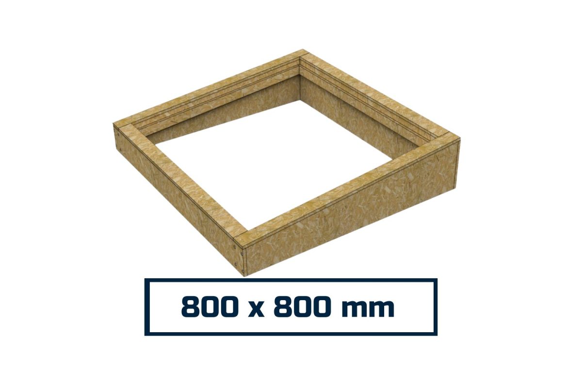 Inclined Insulated Upstand for Flat Roof Skylight 800 x 800 mm - Image 1