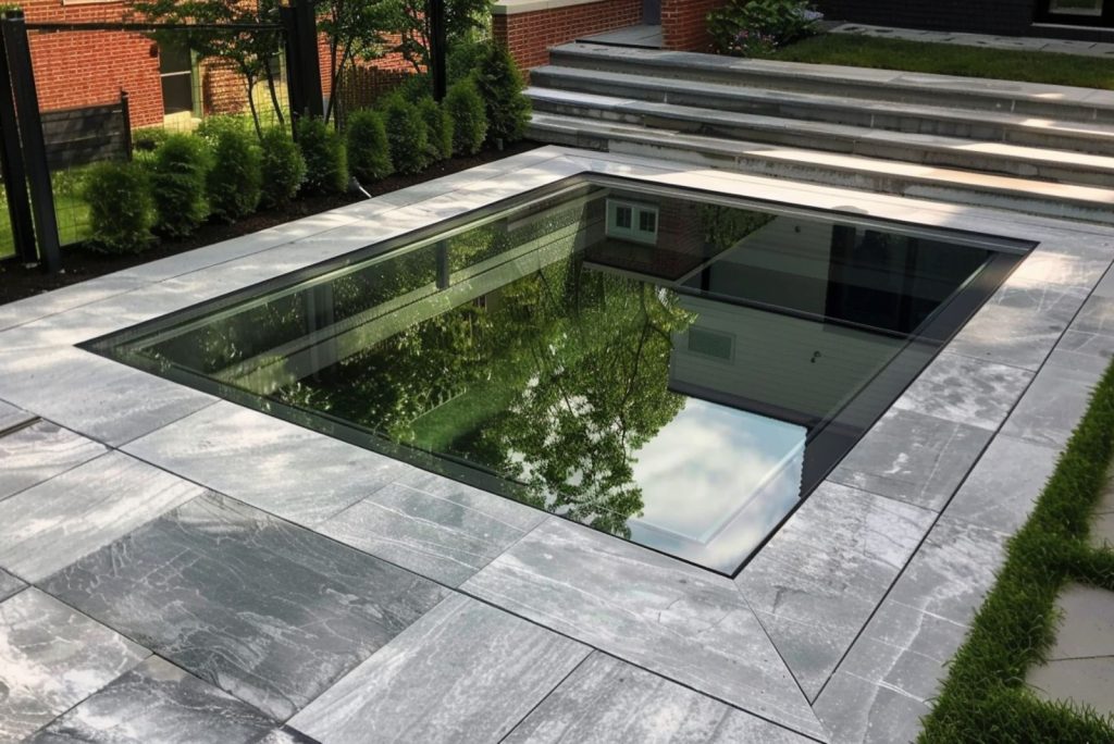 Walk-on frameless skylight in London home