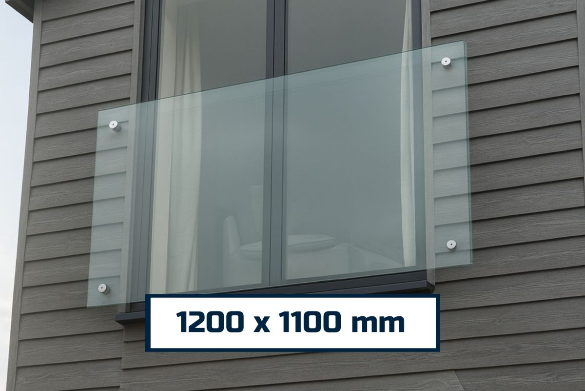 Juliet Balcony System with Glass Adapters 1200 х 1100 mm - Image 1