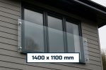 Juliet Balcony System with Glass Adapters 1400 х 1100 mm