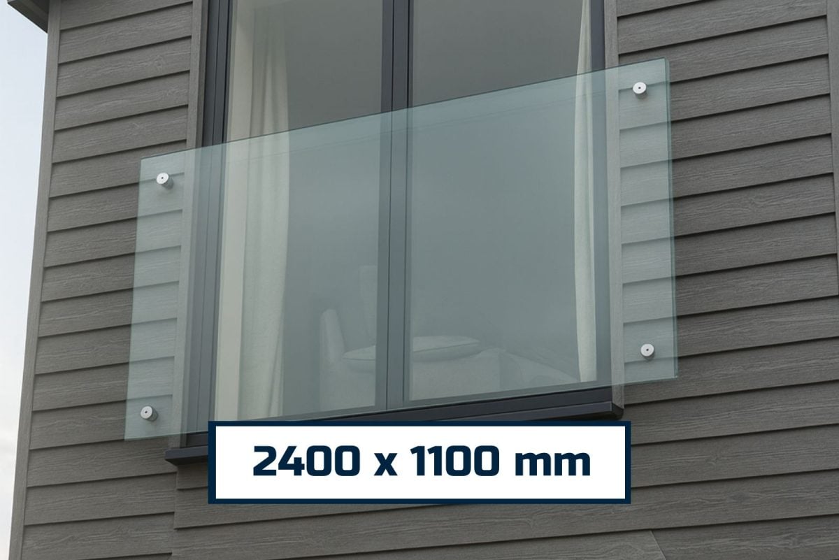 Juliet Balcony System with Glass Adapters 2400 х 1100 mm - Image 1