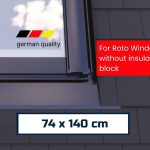 EDL Flashing for non-insulated ROTO Pitched Roof Window 74 x 140 cm