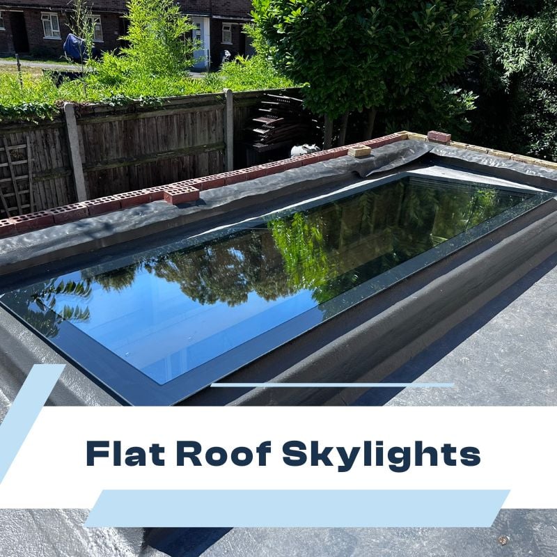 Frameless triple-glazed flat roof skylight with UV protection by Skylights.co.uk