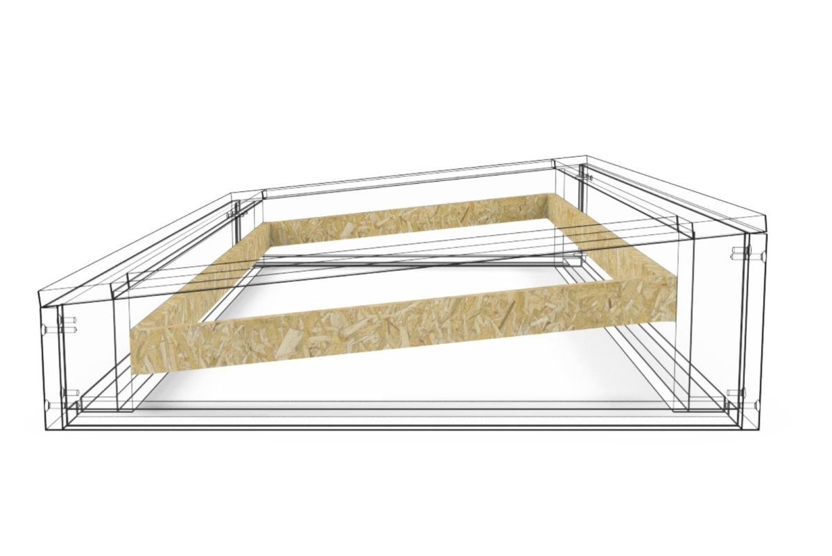 Inclined Insulated Upstand for Flat Roof Skylight 1000 x 2500 mm - Image 2