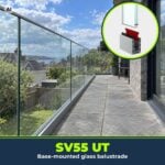 Bespoke Base Mount Glass Balustrade SV55 UT Fixed Handrail